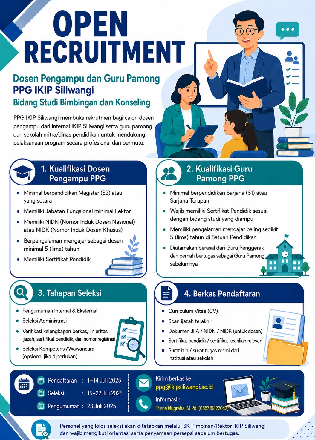 Open Recruitment Dosen Pengampu dan Guru Pamong PPG Bidang Studi Bimbingan dan Konseling