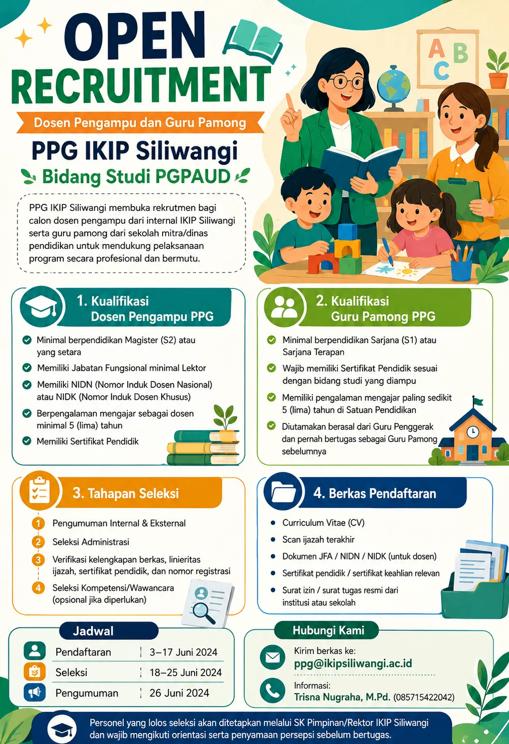 Open Recruitment Dosen Pengampu dan Guru Pamong PPG Bidang Studi PGPAUD